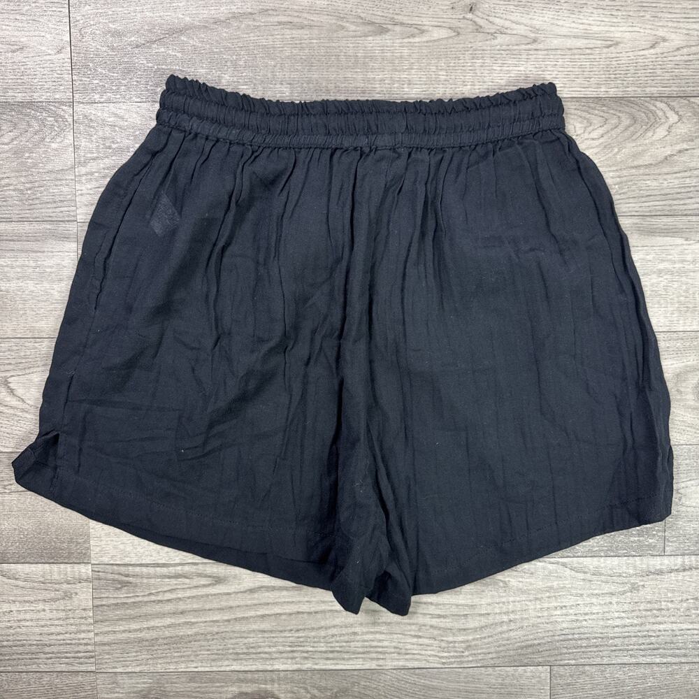 Vitamin A Beach Swim Coverup Shorts Pull On Lightweight Gauzy Black sz M - Picture 6 of 6